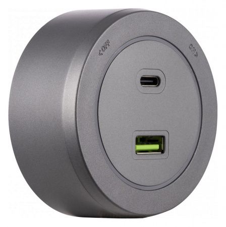 Розетка USB и type C на треке Arte Milano Am-track-sockets-39 399731TS/USB-Type-C Grey