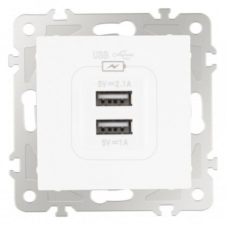 Розетка USB, без рамки Arte Milano am-206 206.46-1.white