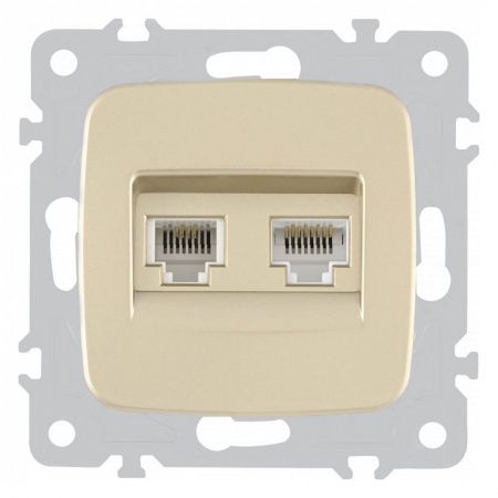 Розетка двойная RJ-11 и Ethernet RJ-45, без рамки Arte Milano am-205 205.44-1.shampan