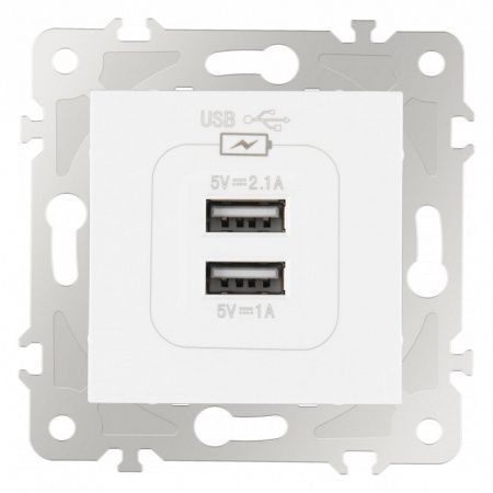 Розетка USB, без рамки Arte Milano am-203 203.46-1.white