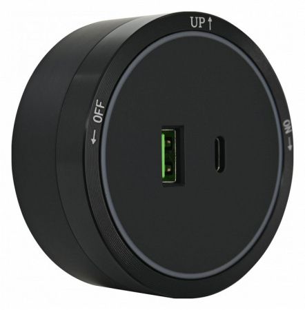 Розетка USB и type C на треке Arte Milano Am-track-sockets 380066TS LED/USB-Type-C Black