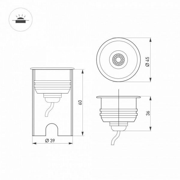 Встраиваемый в дорогу светильник Arlight KT-AQUA 047698 от Arlight