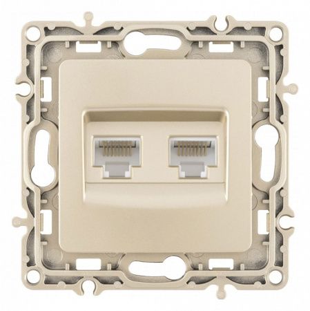 Розетка Ethernet RJ-45 без рамки Arte Milano am-217 217.45-2.shampan