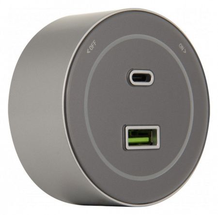 Розетка USB и type C на треке Arte Milano Am-track-sockets-39 399732TS/USB-Type-C Silver