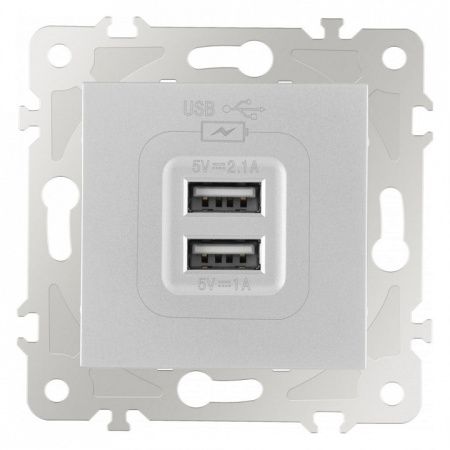 Розетка USB, без рамки Arte Milano am-203 203.46-1.silver