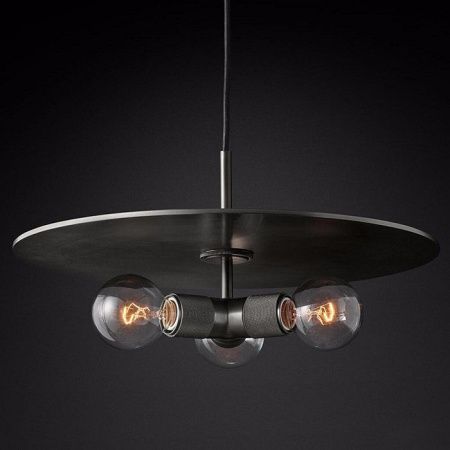 Подвесной светильник Imperiumloft Rh Utilitaire Disk Triple Pendant 40.2340