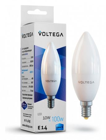 Лампа светодиодная Voltega Candle 10W E14 10Вт 4000K 7065