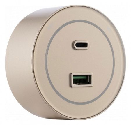 Розетка USB и type C на треке Arte Milano Am-track-sockets-39 399732TS/USB-Type-C Gold