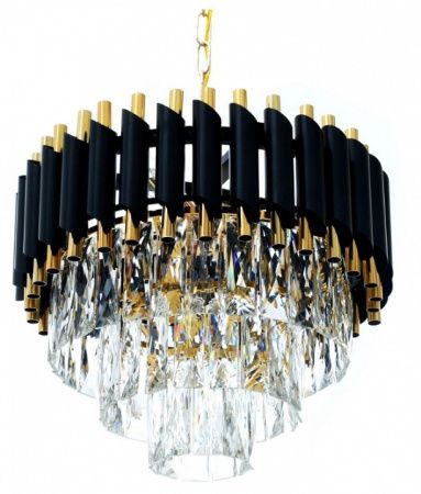 Подвесная люстра LUMINA DECO Funneli LDP 6003-400 BK+F.GD