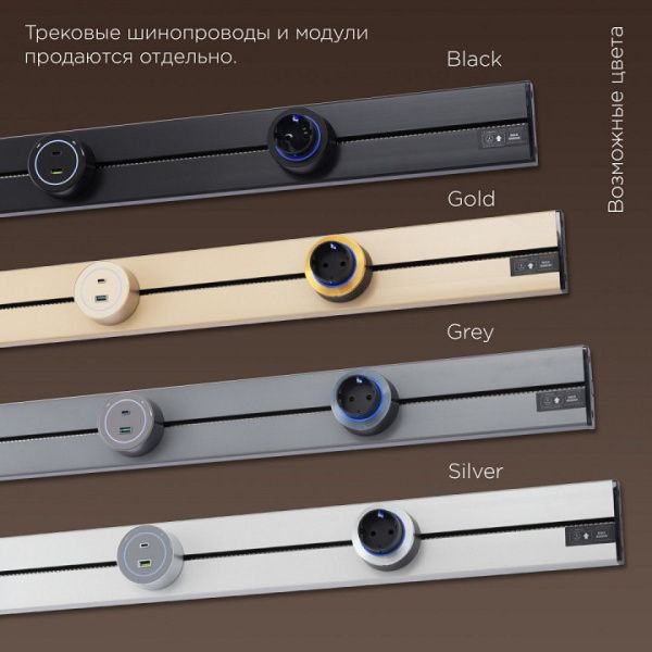 Розетка USB и type C на треке Arte Milano Am-track-sockets-39 399731TS/USB-Type-C Black от Arte Milano