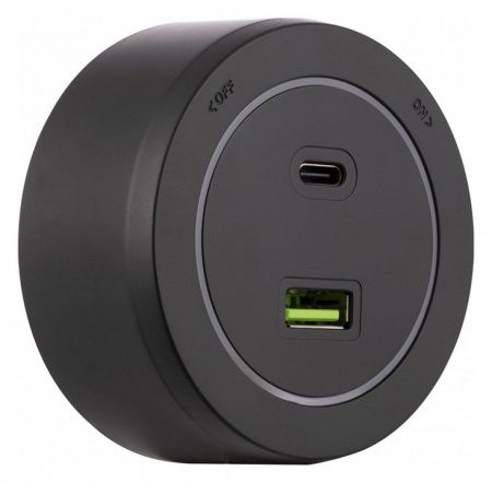 Розетка USB и type C на треке Arte Milano Am-track-sockets-39 399731TS/USB-Type-C Black