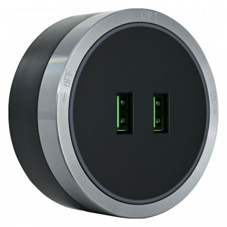 Розетка 2xUSB на треке Arte Milano Am-track-sockets 380066TS LED/USBx2 Grey