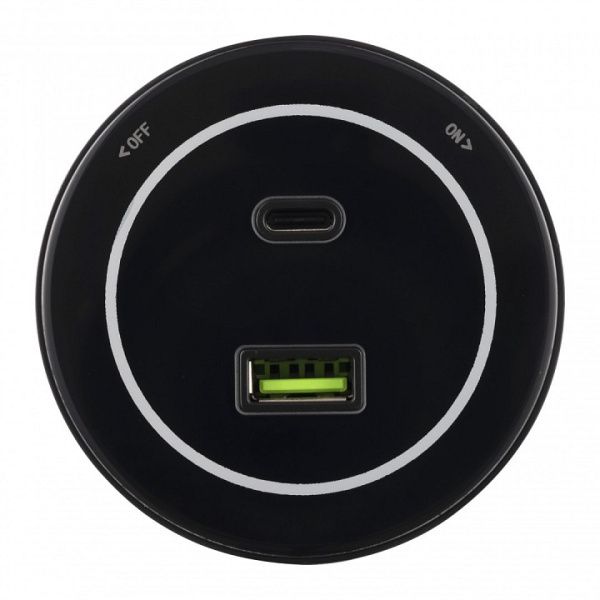 Розетка USB и type C на треке Arte Milano Am-track-sockets-39 399732TS/USB-Type-C Black от Arte Milano